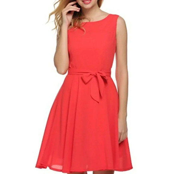 Zeagoo Dresses & Skirts - Zeagoo Coral Dress with Toe Waist Size XXL Womens Zip Back Closure